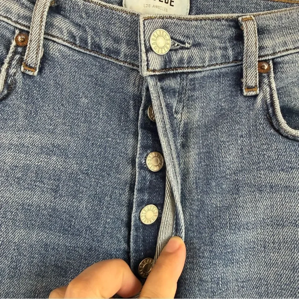 Agolde Nico High Rise Slim Shoreline Distressed Jeans size 28